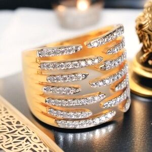 Luxury 18k Gold Plated Zircon Crystal Ring